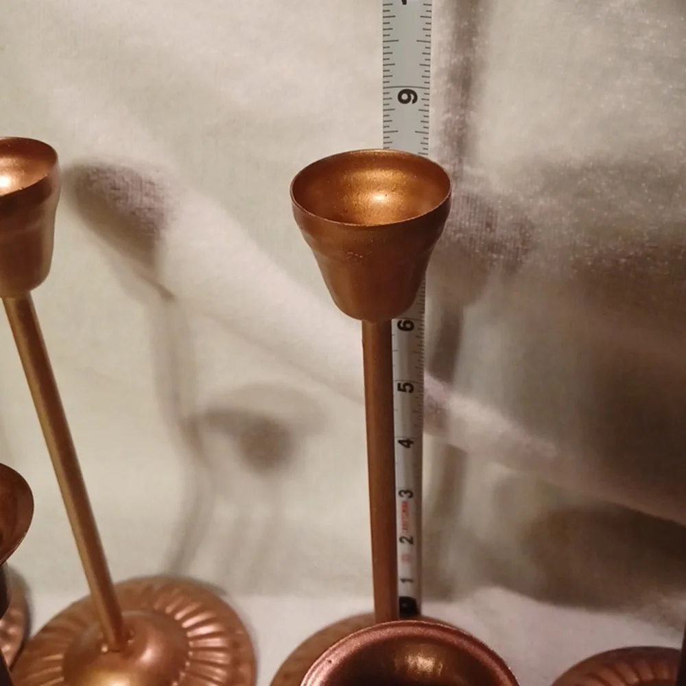 Elegant Bronze Color Metal Candle Holder Set 11 Candle Holders